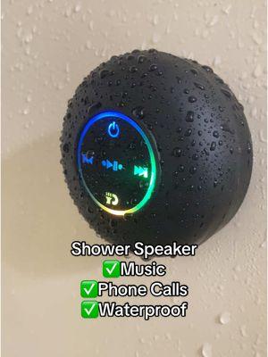 Shower speaker. Phone calls and music also waterproof #showerspeaker #music#phonecall #speaker#musicspeaker #shower#bathroom#toilet #listeningmusic #takeabath #takeashower #tiktokholidayhaul #bluetooth #bluetoothspeaker 