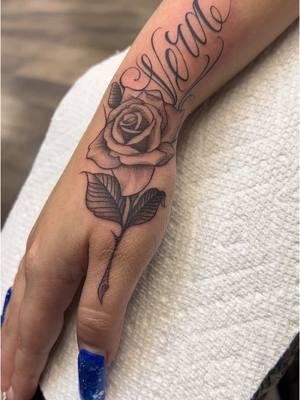 Classic Combo 🌹 done at @Main Street Tattoo Las Vegas  #tattoo #art #lettering #script #rose #rosetattoo #handtattoo #tattooideas #lasvegas #sincitytattoo #scripttattoo #lasvegastattooartist #handtattoo #dtlv #artsdistrictlv #mainstreetlv 