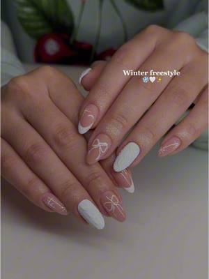 So in love how it came out ❄️✨ @nailzkatkat use code: Clawz10 to save at checkout 🤍 #christmasnails #winternails #whitechristmasnails 