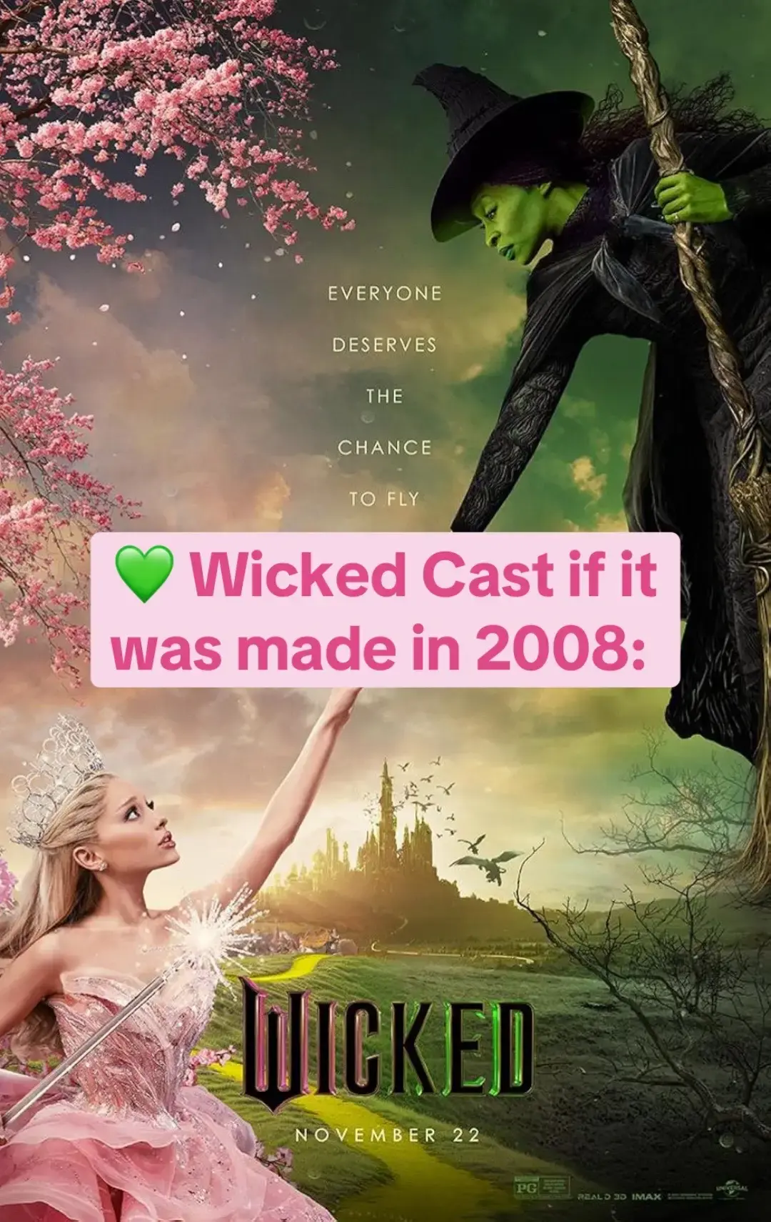 Idk i just feel like hollywood wouldve done this #fyp #wickedmovie #wicked #annehathaway #elphaba #glinda #zacefron #fiyero #amandaseyfried #robinwilliams #danielradcliffe #viral #arianagrande #cynthiaerivo #jonathanbailey #ethanslater 