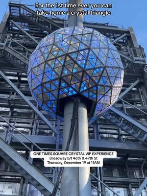 NYC 💎 You don’t want to miss this! For the first time, @Times Square NYC visitors can participate in the annual tradition of replacing a portion of the crystal triangles on the New Year’s Eve Ball with the new design for 2025. @One Times Square is bringing hundreds of crystal triangles to the Broadway Plaza between 46th and 47th streets for a unique interactive crystal display in Times Square (Beginning December 19 @ 11AM).  A limited number of participants will get to swap out the old crystal triangles with the new 2025 design. These lucky participants will be able to take home a crystal triangle from the actual Times Square New Year’s Eve Ball as a keepsake to treasure the past, celebrate the present, and to preview the future. Crystals will be given away while supplies last and on a first come first serve basis. #timessquare #timessquarenyc #nyc #newyorkcity #nycfree #thingstodoinnyc #nycthingstodo #newyearseve #timesquareball #timessquareballdrop #newyearseveballdrop #nycnews