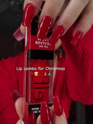 Perfect for Christmas time‼️🫶🏼 #lipcombo #redlipstick #elflipstain #elflipoil #red 