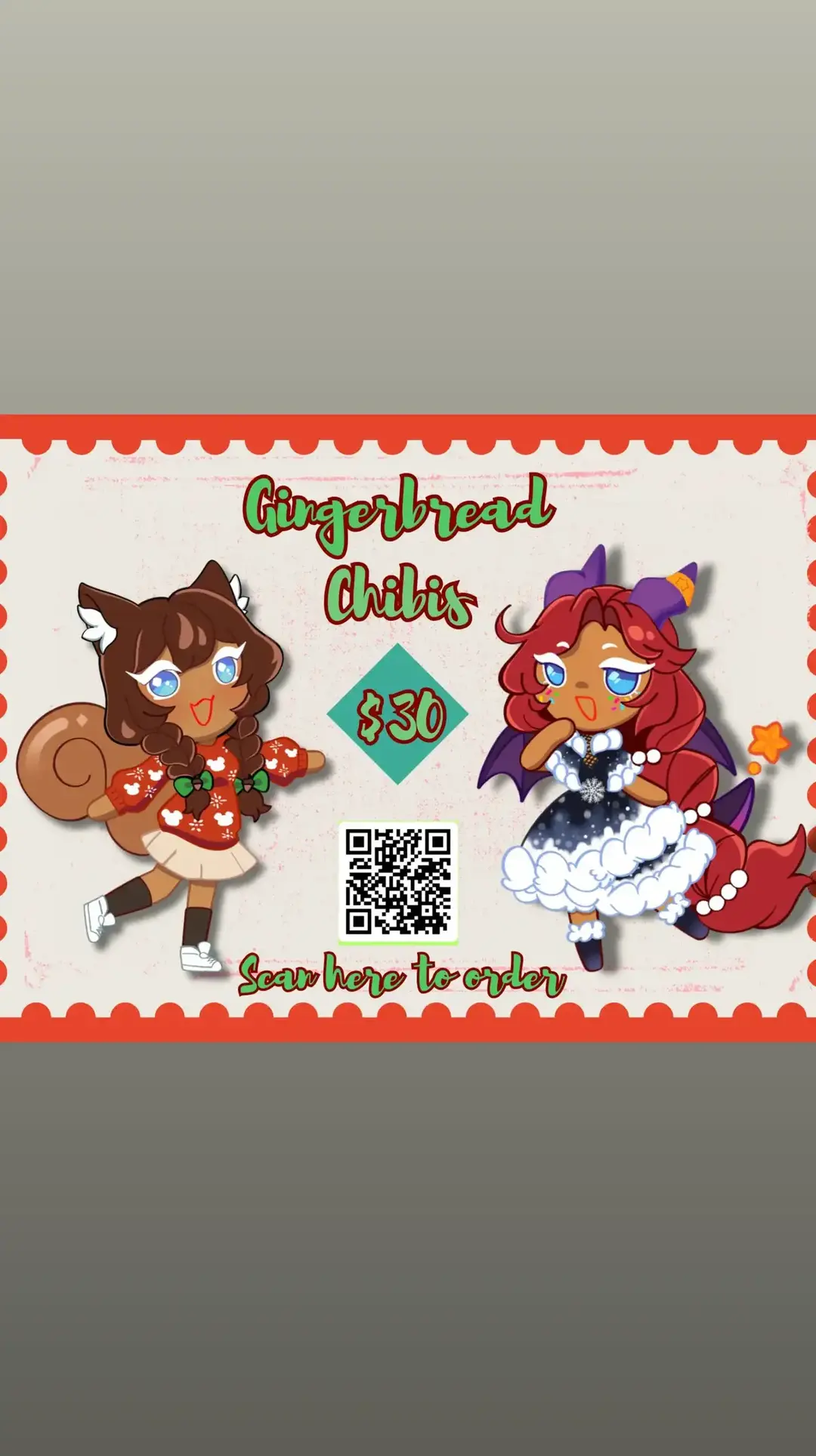 Gingerbread Cookies are here!🍪 🍬Only for limited time  And only 3 slots! 🍬please have a outfit ready in mind when ordering 🙇‍♂️🎀 🔗 vgen.co/trinnybop  #commission #art #vtuber #art #artistsoftiktok #vgen #christmas 