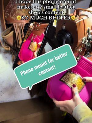 I used to set my phone in the most dangerous positions for good content but this thing is such a game changer.  *apologies* for language, my new sewing machine is SCARY #phonemount #contentcreatortips #phonemountholder #fyp #SmallBusiness #leather #joytutus  #leathershop #leathercraft 