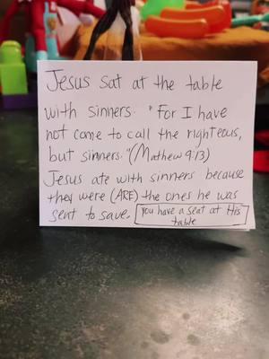 Jesus sat at the table with sinners #sinner #telleveryone #Jesus #Helovesme #Father #Hemakesaway #Yaweh #Abba #elfontheshelf #elfontheshelfideas 