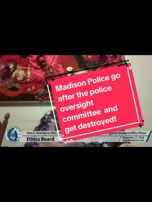 Madison police attempt to retaliate against the head of the Police Civilian Oversight Committee for reporting them for racial discrimination by filing a ethics complaint. part 1 #madisonpolice #wisconsin #policemisconduct #abuseofpower 