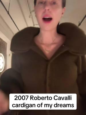 going rogue on content styles at this point. Should i do more #fashion content?? Vintage Roberto Cavalli mohair cardigan from 2007 i cant stop wearing. #fyp #foryou #vintage #vintagefashion #robertocavalli #sweater #cardigan 