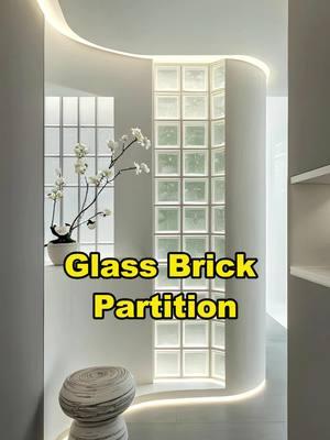 Glass brick partitions can be installed in curved shapes and can also protect indoor privacy. #glassbrick #glassbricks #glassbricksinstallation #glassbricksdiy #buildingmaterials #walldesign #renovation #deco #harmercoverings 