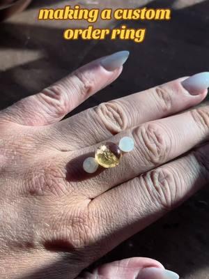 Citrine and Rainbow Moonstone were made for eachother 🥹 Interested in custom designing your own sterling silver ring with me? You can find over 100 gemstones on my website waiting to be claimed! #gemring #silverring #handmadejewelry #silversmithwork #gemjewelry #customring #customjewelry #ringtok 