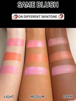 💗💗💗Same blush on different skintone~#ducare #makeup #makeupforbeginners #cosmetics #makeupbrushes #beauty #foru #tiktokmakeup #makeuptips #blush