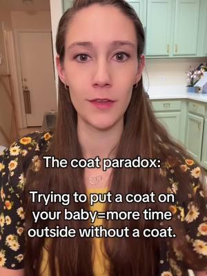 Coat paradox. Also today it was 82 so maybe id feel different elsewhere  #baby #coat #baby2024 #newmom #moms 