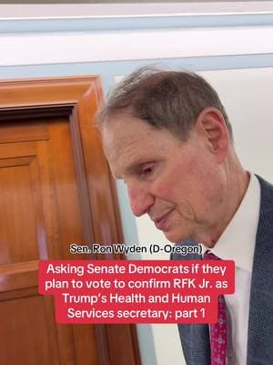 Senate Democrats are weighing whether to vote to confirm Robert F. Kennedy Jr., Trump’s nominee for Health and Human Services secretary, as Kennedy faces scrutiny for his views on vaccines and other issues.  #rfkjr #ronwyden #congress #trump #gop #democrats #senate 