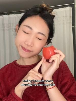 good diet >>> skincare product 🙂‍↕️ They also taste so good 😭 #tomato #skincare #skintok #fypシ #antiaginf #brightening #acne 