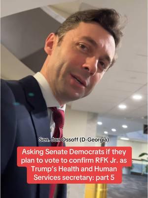 Senate Democrats are weighing whether to vote to confirm Robert F. Kennedy Jr., President-elect Donald Trump’s nominee for Health and Human Services secretary, as Kennedy faces scrutiny for his views on vaccines and other issues.  #rfkjr #jonossoff #congress #trump #gop #democrats #senate 