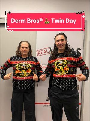 Derm Bros® in the House on Twin Day- Cobra Kai 🐍 • We have 3 Board Certified Dermatologists 🤜🏻🤛🏻 on our team- Dr. H.L. Greenberg @hlgreenberg and Dr. David Cotter @davidcottermdphd aka “The Derm Bros®” 👊🏻, Mohs Surgeon Dr. Sarah Bovenberg, & Dr. Scott MacLeod; 3 Dermatology PA-C’s Joe Gurule, Jessica Pepich @jesspepich & Xin Wang @derm.xin; Advanced Medical Aesthetician Melissa Shipp @lela.shipp, @lvdermaesthetics for cosmetic services, @lu_lvderm for medications, @faithlimmon for research & team LVDerm ready to address all your Dermatology needs! • H.L. Greenberg, M.D. 👨🏻‍⚕️ Founder @lvderm Las Vegas Dermatology® 💼💉🔪 📲 Phone: (702) 456-3120  📩 Email: info@lvderm.com  🖥 Website: www.lvderm.com 📍 Location: 653 N. Town Center Dr.; Suite 414 Las Vegas, NV 89144 • #LasVegas! #sincity #skincity‪ #Vegas ‬#vegasskin 👨🏻‍🚀 🎰 🎲 🇺🇸 #twinning #vegas #dermbros® #drvegas 🔬 #dermatology #dermatologist #lvderm #cobrakai #twins #twinday #vegasdermatology #vegasdermatologist #vegasbeauty #LVDerm #dermbros #skin #LasVegasDermatology @aadmember @ccmsnevada @vegasdermbros @lvdermaesthetics