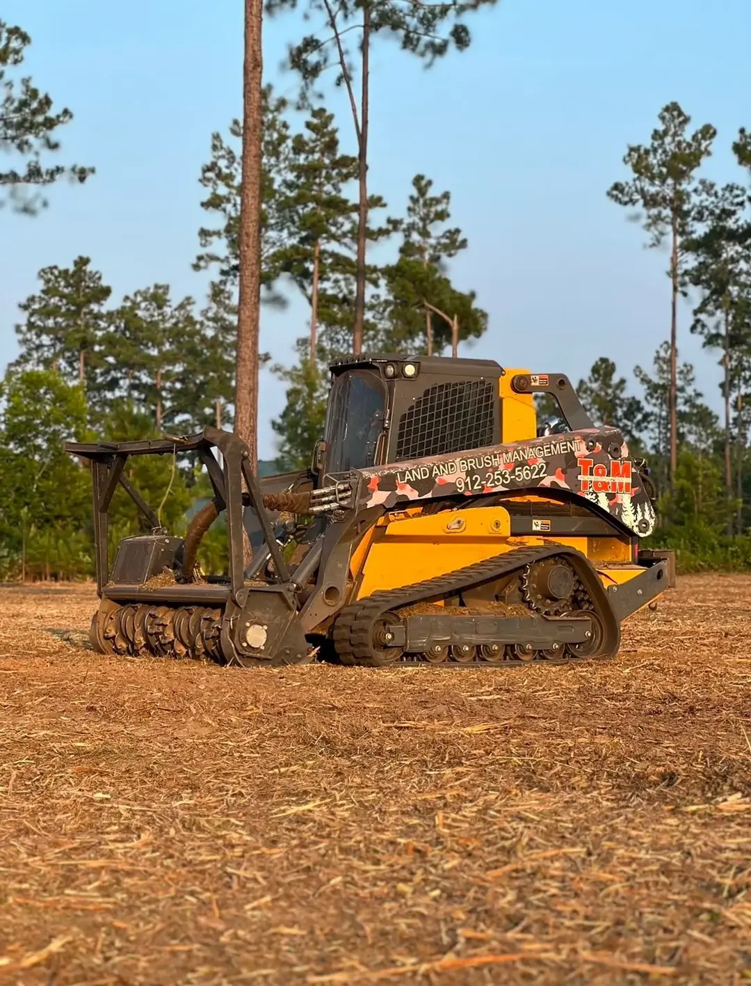 T & M Land and Brush Management LLC is a small woman-owned business based out of a small town in Southeast Georgia! We provided services to Southeast and Coastal Georgia! Some services we can provide: mulching, stumping, tree removal, rough grading, dam repair, planted pines mowing, etc. If you’re in the area that we cover, give us a call! 📞 Our number is in our bio!📲 #southeastgeorgia #johndeere333g #prinoth #mulching #girlboss #fyp 