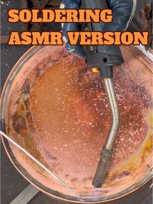 #Soldering the bottom of a 3g #copper pot. #ASMR version lol  What version do you like better  #music or asmr ? #Handmade #CopperStill #CopperArt #MadeInUSA #fabricator #coppercadillacs #shineon #shinetok #copperstillco @Mrs.CopperStillCo.🔥✨ 