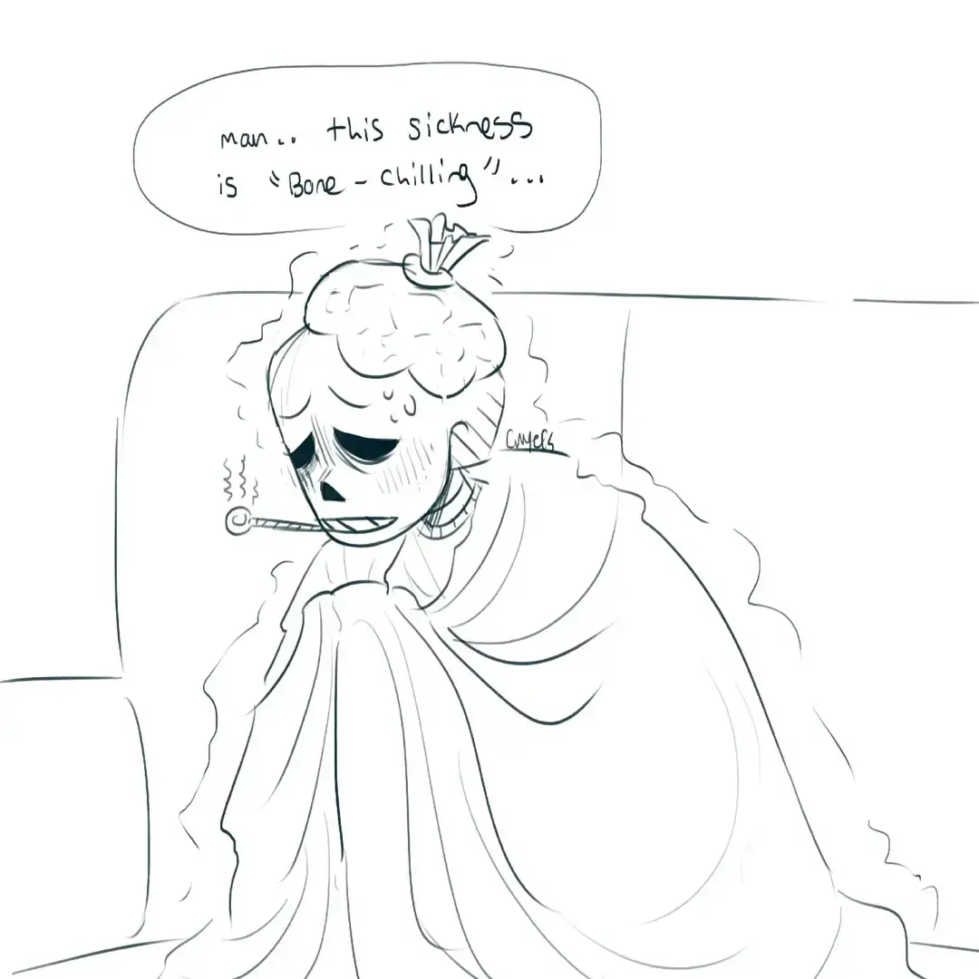 I'm really sick, so I drew Sick classic sans and Fell sans just chilling with him #sans #undertale #underfell #undertaleau #underfellsans #fellsans #sketch #comic 