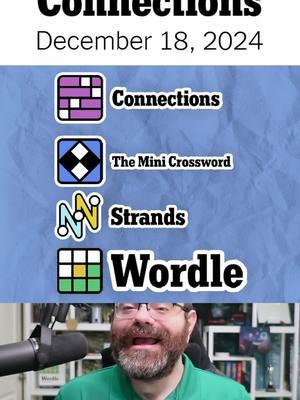 NYT Games Dec 18th, 2024 Connections, Mini Crossword, Strands, and Wordle #nytconnections #minicrossword #strands #wordle #wordletok #wordgames#rangsk