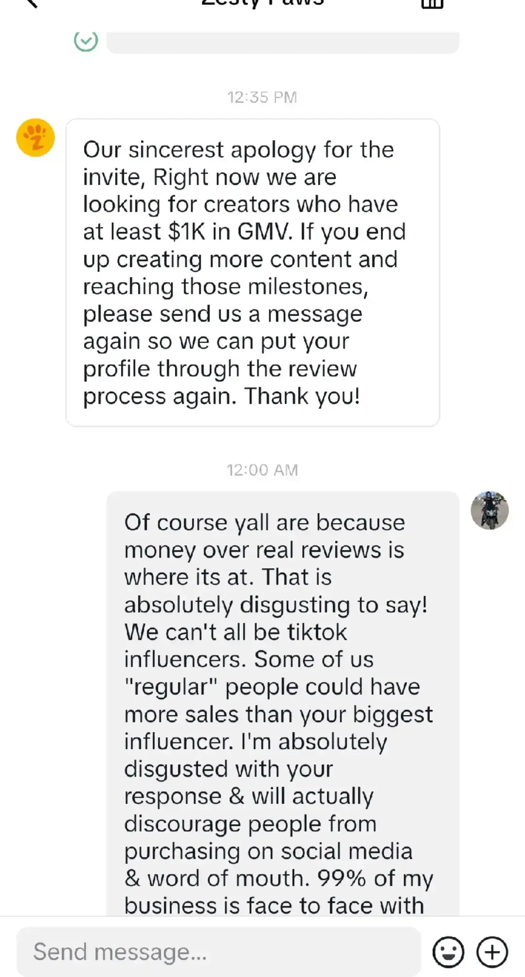 I'm a small business who puts everything back into the fur babies & rescue. I don't pay to make my way up, I earn it. Clearly this company is not for small dog business owners with less than 1k in sales money wise. #zestypaws #dontbuy #moneyhungry #badcompany @Zesty Paws 