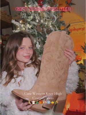 Can’t waitt to put these boots with an outfit & show you guys🥰 I think they are so cute & would be a great Christmas gift idea! 👢🤠🎄🎁🎅🏻@wetkissshoes 🫶🏻    #boots #cowgirlboots #cowgirl #western #style #fashion #fashiontiktok #TikTokShop #tiktokshopfinds #tiktokshopcybermonday #tiktokshopblackfriday #tiktokshopping #amazon #wetkissshoes #westernfashion #christmas #christmasgift #giftsforher #giftideas   #creatorsearchinsights 