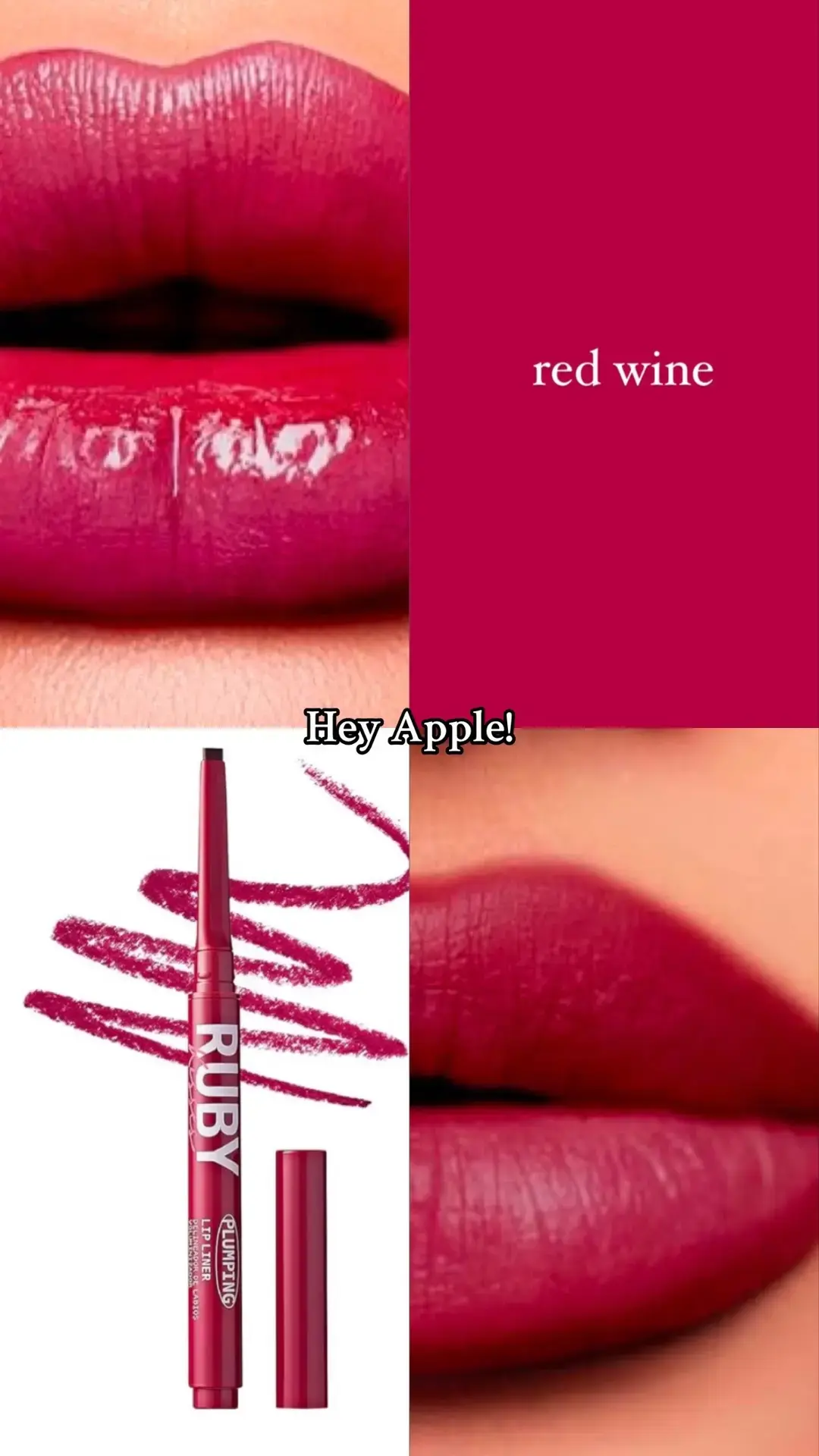 #heyapplewhat #lipcombo #winterlipcombo #makeup #lippie #lipcombotutorial #darklips #pinkylips #darklipliner #rubykisses #redwinelips #redwinelipliner #tower28beauty #lipbalm #tower28lipbalm #pinkyberrylips #berrylips #ombrelips  @Ruby Kisses @Tower 28 Beauty 