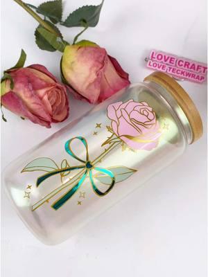 Treat yourself a rose 🌹 Romance is essential, anytime, anywhere💖 Material -TeckWrap 001G Millennial,Gold -TeckWrap 001M Liveable Green -Bubble Free Mirror Chrome Emerald Green -Matte Transfer Tape -TeckWrap Squeegee -TeckWrap Weeding Pen ✨Get yours on: teckwrapcraft.com > Vinyl > Craft Vinyl #teckwrapcraft #teckwrapvinyl #ValentinesDay #vday #valentine #stickers #vintlstickers #craft #DIY #SmallBusiness #cardecals #decalsticker #glasscup #foryou #fyp #fypシ 