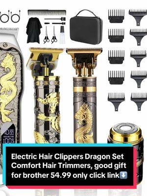 #Electric Hair Clippers Dragon Set for man, Stainless Steel Blade, Comfort Hair Trimmers, Rechargeable Haircut Kits for Barber, Storage Case #goodgiftforbrothers#tiktokshope 