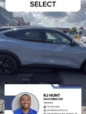 Ford Mustang Mach-E Select shown by RJ Hunt at Gene Butman Ford #fyp #foryoupage #car #suv #mustang #mustangmache #select #electric #ford #genebutmanford #buffedupsports #ypsilanti #carsalesman 