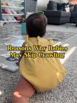 Reasons why a baby skips hands and knees crawling and why it matters! #physicaltherapist #babymilestones #babydevelopment #babycrawling #tummytime #pediatrics #parenting #parentingtips #pediatricphysicaltherapy 