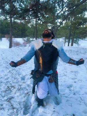 Fen gives a little serenade in the snow 😂 #fen #bardbarian #cosplaytiktok #dndcharacters #dndtiktok #christmas #renaissancetiktok #fyp 