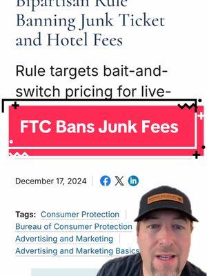 The FTC announced a ban on junk fees like service charges for concert tickets. What do you think? #moneytok #money #junkfees #ftc #budgeting 