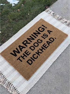 New doormat 🤣🤣🤣 Available to order on my website in my “funny doormats” collection! 🙌🏼 #doormat #diydoormat #funny #doormats #dog #dogdoormat #dogs #DIY #customdoormat #SmallBusiness #homedecor #handmade #diyhomedecor #diyproject #diycraft #crafts #doglover #doglife 