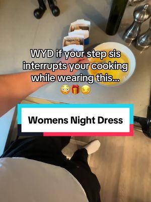 Asking her if she can make the toast while I do the eggs duh 😏😏 #womensclothing #girlsclothing #lacedress #nightdress 