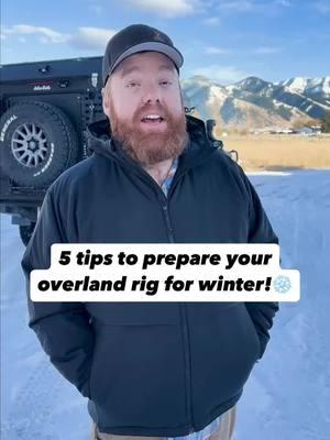 5 tips to prepare your overland rig for winter! 🤝 Winter has arrived in Montana, here's a few things we do to prepare our fleet for freezing temps and icy roads. Where are you overlanding this winter? Drain water tanks – Water expands when it freezes, which can crack pipes. Empty all tanks and lines, then flush with RV antifreeze to prevent damage. Switch tires – Mud terrains are great for summer but swap them for all-terrain or snow tires (studs, if legal) to maximize winter traction. Battery care – Fully charge and store batteries indoors on a trickle charger if not in use. For lithium, remember they can't charge below freezing. Critter-proofing – Remove any food and dry out compartments to avoid mold and pests during storage. Bonus: For water on the go, use insulated water jugs with spouts—no need to re-winterize! Stay safe and prepared! #xoverlandgt #drivenbymobil1 #overlander #overlanding#offroad #Outdoors #adventure #toyota #tacoma #sequoia#tundra