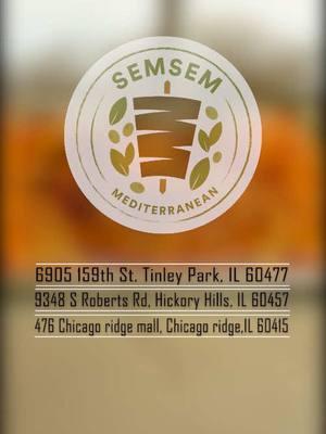 SemSem Mediterranean 😋                                        📍 6905 159th St. Tinley Park, IL📍476 Chicago ridge mall, Chicago ridge,IL 60415📍 9348 S Roberts Rd, Hickory Hills, IL 60457.....#semsem #mediterranean #arabicfood  #semsemmediterranean #shawarma #chickenshawerma #beefshawarma  #orientalfood #semsemrestaurant #yummyfood  #specialmeals #flavor #beeflover #healthyfood #eatsmart #semsem_rolls #chicken_roll #steak #falafel #pickles #fries #tahini #specialdishes #catering