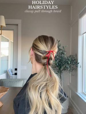 This was so cute on my daughter that I had to try myself 🥰🎁✨ #holidayhair #momhairstyle #dirtyhair #hairtutorial #hairstyle #hairtok #viralhair #easyhairstyles #hairideas #slickponytail #hairseries #slickedhairstyles #MomsofTikTok #trending #Lifestyle #cleangirlaesthetic #relatable #pullthroughbraid #fyp #hairhowto #updohairstyles 