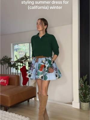 winter outfit (that is, california winter) 😋  #winteroutfits #winterstyle #winterdress #minidress #anthropologie #floraldress #dressandboots #kneehighboots 