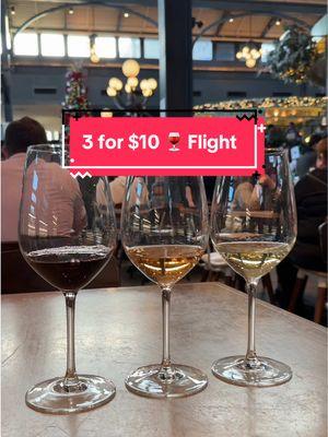 $10 Wine Flight on the Las Vegas Strip 🍷  You can find this happy hour deal daily from 3-5 PM at Eataly in Park MGM! There are a variety of wine flights available but the $10 deal is for 3 two-ounce pours of one white wine, one rosé, and one red.  Don’t forget to get a slice of pizza while you’re there!  📍 Eataly Las Vegas @Park MGM Hotel & Casino  Happy Hours in Las Vegas | Vegas Deals #eatalylasvegas #parkmgm #lasvegashappyhour #vegashappyhour #thingstodoinlasvegas