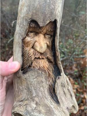 “On My Own”.. driftwood carving #woodcarving#artistsoftiktok#driftwood#nature 