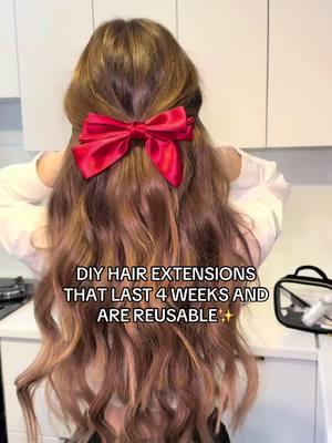 DIY Hair Extensions at home in less than 30 minutes✨ #christmashair #christmasglam #hairglam #diyglam #easyhairstyles #diygirly #diyhairextensions #hairstyle #athomehairextensions #diytapeinhairextensions #viralhairextensions #viralhair 