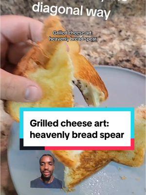 Grilled cheese art: heavenly bread spear #foodvideos #foodtiktok #grilledcheese #marco 