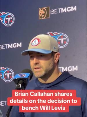 #Titans HC Brian Callahan on the benching of QB Will Levis #titanup #fyp #nfl #tennesseetitans #titansfootball #nfl 