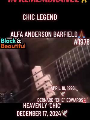 #InRemembrance. #LegendaryPost. #IconicPost. September 7, 1947 - December 17, 2024.  Remembering Chic legend, singer, Alfa Anderson Barfield.🕊️ Mrs Alfa Anderson Barfield, a long time member of the iconic group, Chic, who’s hits include Good Times, Le Freak, Dance, Dance, Dance, and I Want Your Love, among many other chart toppers, have passed away.  Mrs. Alfa Anderson made her transition on December 17, 2024. No further information on her passing, has been released. She was 77.🕊️ Written and produced by Bernard Edwards and Nile Rodgers. For Chic’s 1978 album, C’est Chic. I Want You Love made #1/BB Dance Club Songs; #5/BB R&B/Hip-Hop Songs; #7/BB Hot 100; #9/BB Adult Contemporary.💿 I Want Your Love sold 1MM copies, becoming Certified Gold.🏆 C’est Chic album released Three Billboard/radio singles: Le Freak; I Want Your Love; Chic Cheer.💿 C’est Chic album made #1/BB Top R&B/Hip-Hop Albums; #4/BB 200.💿 C’est Chic album sold 1MM copies, becoming Certified Platinum.💿 #Trivia. Until her passing, Alfa Anderson was married to singer/musician Euriel “Tinkr” Barfield, whom she met while they were both working with Luther Vandross.🕊️ #legend #icon #alfaanderson #sunset #december17 #2024 #sunrise #september7 #1947 #virgo #iwantyourlove #1978 #cestchic #rnb #soul #dance #pop #funk #disco #rap #hiphop #billboard200 #hot100 #chic #nilerodgers #bernardedwards #tinkrbarfield #makingtheband #makingthecut #70smusic #70sclassic #tiktokmusic #tiktokclassics #bkbrandxm #foryoupage #viralmusic #viralvideo #viraltiktok #fyp 