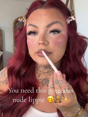 your new favorite lip combo.🫶🏻 #fyp #lipcombo #nudelippie #nudelipcombo #lipstick #lipliner #momtok #mominfluencer #midsize #midsizeinfluencer #influencer #blogger #momblogger #makeup #makeupinfluencer #fypシ #teamwork #girlsgirl #tattoos #makeuptutorial #redhairdye #momstyle #burgundyhair #influencer #OOTD #grwm #iykyk #midsizefashion #beauty 