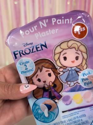 Frozen Pour N Paint plaster! . Check out this awesome kit, got it at the Dollar 25 Tree! . #frozen #elsa #plaster #dyi #smallcraft #craft #dollartree #dollartreefinds #asmr 