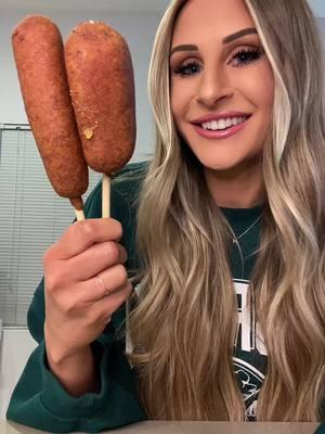 Trying hot dog on a stick 🫣 #hotdogonastick #corndog #cheesedog #letseattogether #fyp #foryou #FoodTok #mukbang #foodreview #Foodie 