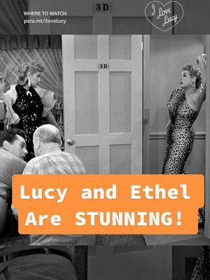 Lucy and Ethel are STUNNING!  #ilovelucy Now Streaming on #PlutoTV and Paramount+ #lucilleball #classictv #1950s #fashion 