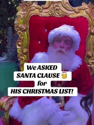 Have you ever wondered what Santa has on his Christmas wish list? We asked Santa Clause at Disney what he wants for Christmas and his answer is perfection! #disney #Christmaslist #santa #santaclause #santalist #santaslist #disneyparks #disneyChristmas #distok #fyp #goviral #trending #nicelist 