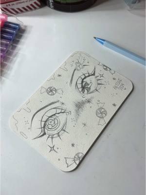 Im back in with the eye drawings! Here is a Process video for these peppermint eyes! Stay tuned for coloring im going to be using paint pens!❤️ #art  #fypシ #sketch #eyedrawing 